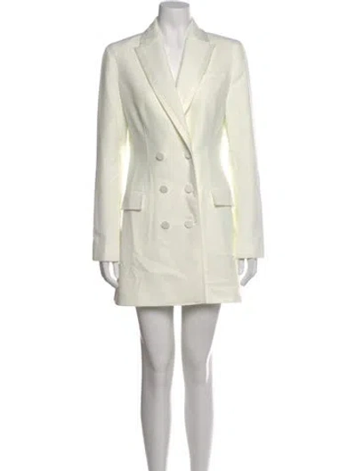 Pre-owned A.l.c V-neck Mini Dress In White