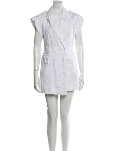 Pre-owned A.l.c V-neck Mini Dress In White