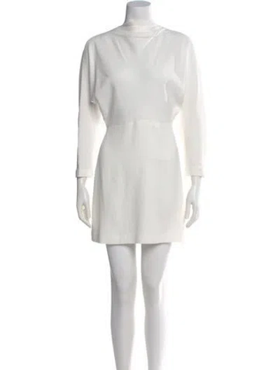Pre-owned A.l.c V-neck Mini Dress In White