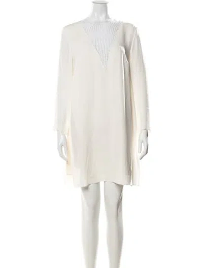 Pre-owned A.l.c V-neck Mini Dress In White