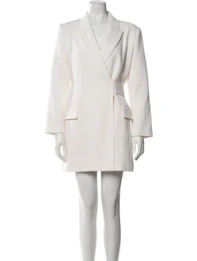 Pre-owned A.l.c V-neck Mini Dress In White