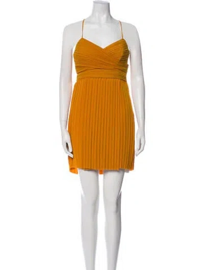 Pre-owned A.l.c V-neck Mini Dress In Yellow