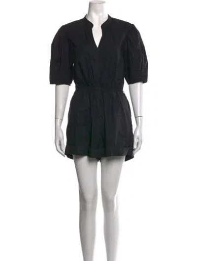 Pre-owned A.l.c V-neck Romper In Black
