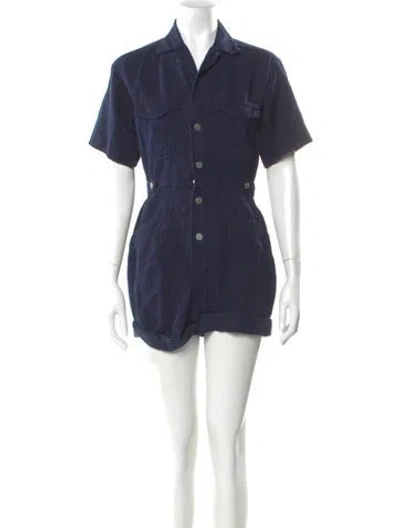 Pre-owned A.l.c V-neck Romper In Blue