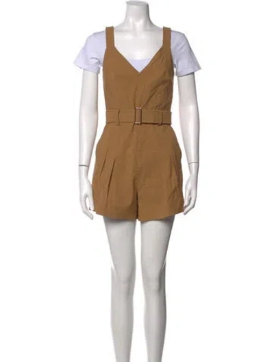 Pre-owned A.l.c V-neck Romper In Brown