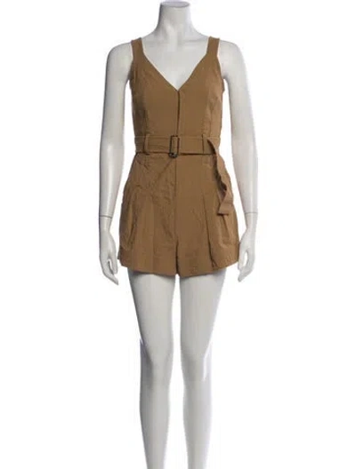 Pre-owned A.l.c V-neck Romper In Brown