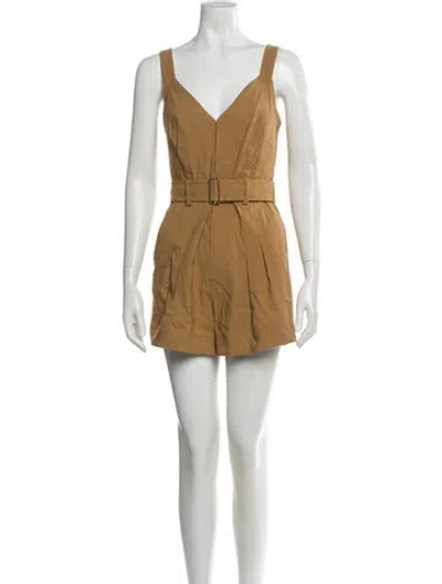 Pre-owned A.l.c V-neck Romper In Neutral