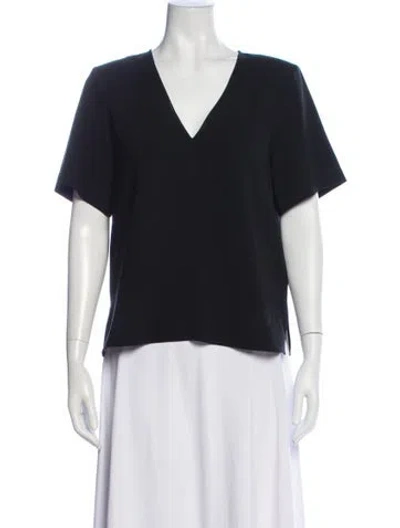 Pre-owned A.l.c V-neck Short Sleeve Top In Black