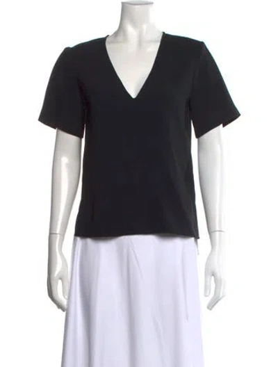 Pre-owned A.l.c V-neck Short Sleeve Top In Black
