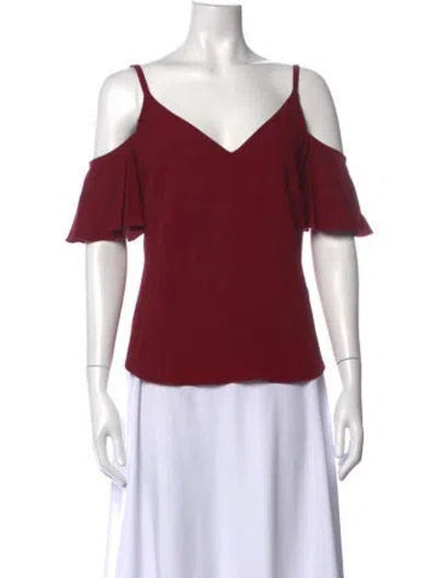 Pre-owned A.l.c V-neck Short Sleeve Top In Burgundy