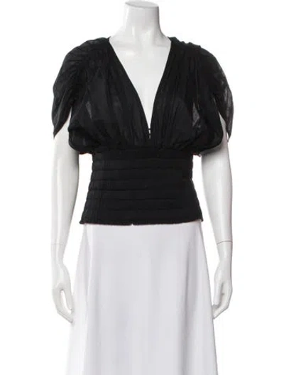 Pre-owned A.l.c V-neck Short Sleeve Top In Multi
