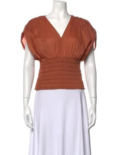 Pre-owned A.l.c V-neck Short Sleeve Top In Neutrals
