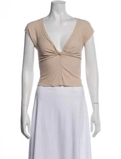 Pre-owned A.l.c V-neck Short Sleeve Top In Pink