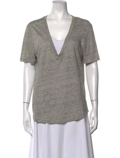 Pre-owned A.l.c V-neck Short Sleeve T-shirt In Grey