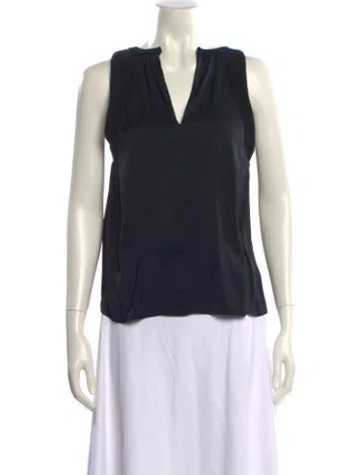 Pre-owned A.l.c V-neck Sleeveless Blouse In Black