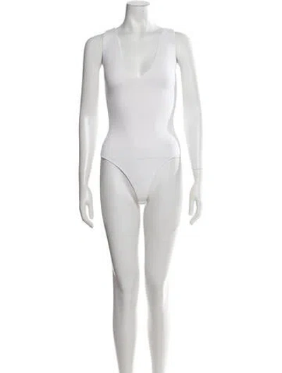 Pre-owned A.l.c V-neck Sleeveless Bodysuit In Neutrals