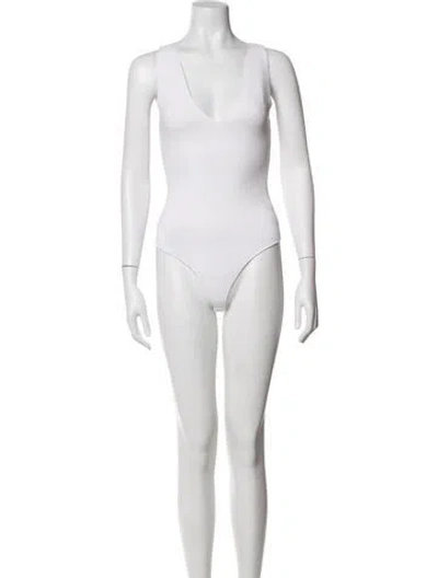Pre-owned A.l.c V-neck Sleeveless Bodysuit In Neutrals