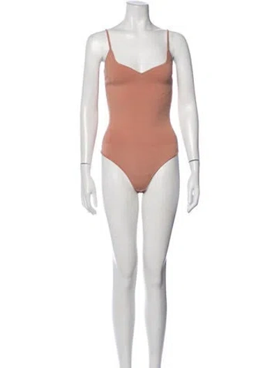 Pre-owned A.l.c V-neck Sleeveless Bodysuit In Neutrals