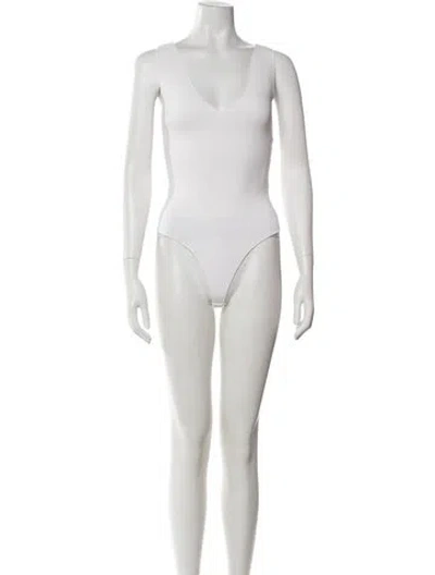 Pre-owned A.l.c V-neck Sleeveless Bodysuit W/ Tags In White