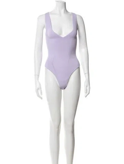 Pre-owned A.l.c V-neck Sleeveless Bodysuit In White