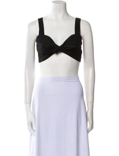 Pre-owned A.l.c V-neck Sleeveless Crop Top In Black