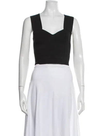 Pre-owned A.l.c V-neck Sleeveless Crop Top In Black