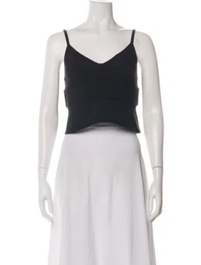 Pre-owned A.l.c V-neck Sleeveless Crop Top In Green
