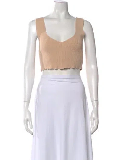 Pre-owned A.l.c V-neck Sleeveless Crop Top In Neutral
