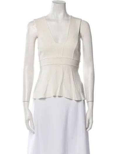 Pre-owned A.l.c V-neck Sleeveless Crop Top In Neutral