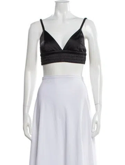 Pre-owned A.l.c V-neck Sleeveless Crop Top In Neutral