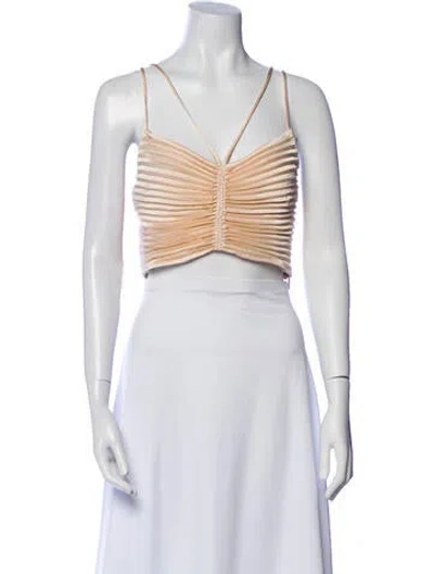 Pre-owned A.l.c V-neck Sleeveless Crop Top In Neutral