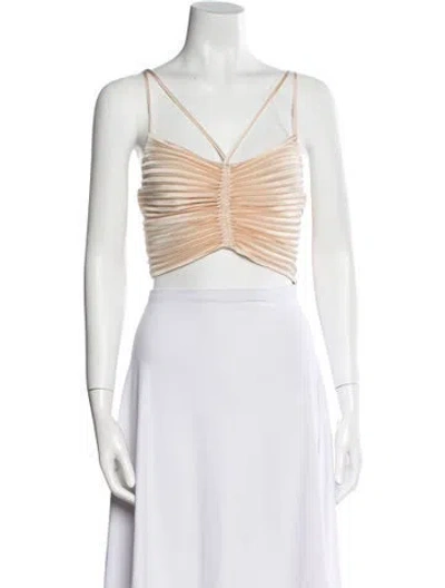 Pre-owned A.l.c V-neck Sleeveless Crop Top In Neutral