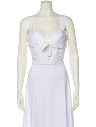 Pre-owned A.l.c V-neck Sleeveless Crop Top In Neutral