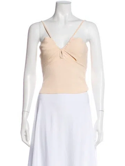 Pre-owned A.l.c V-neck Sleeveless Crop Top In Neutral