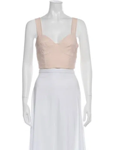 Pre-owned A.l.c V-neck Sleeveless Crop Top In Neutral