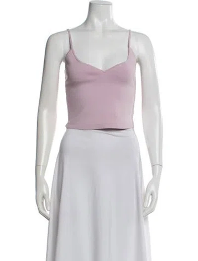 Pre-owned A.l.c V-neck Sleeveless Crop Top In Purple