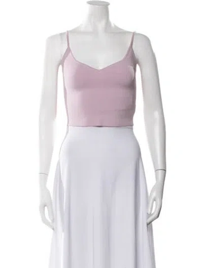 Pre-owned A.l.c V-neck Sleeveless Crop Top In Purple