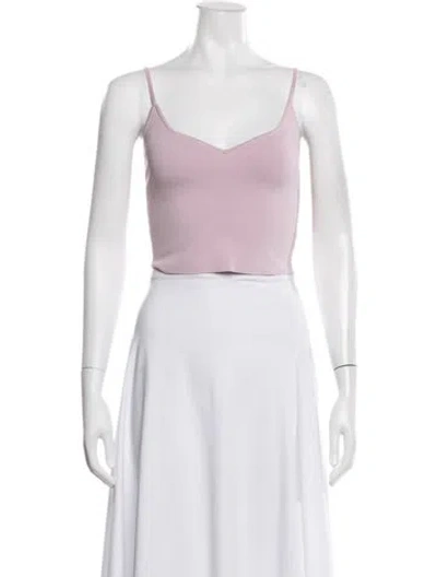 Pre-owned A.l.c V-neck Sleeveless Crop Top In Purple
