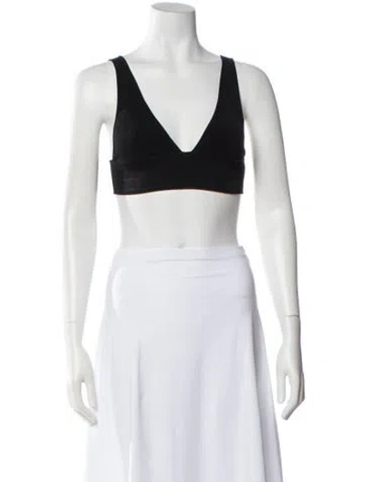 Pre-owned A.l.c V-neck Sleeveless Sports Bra In Black