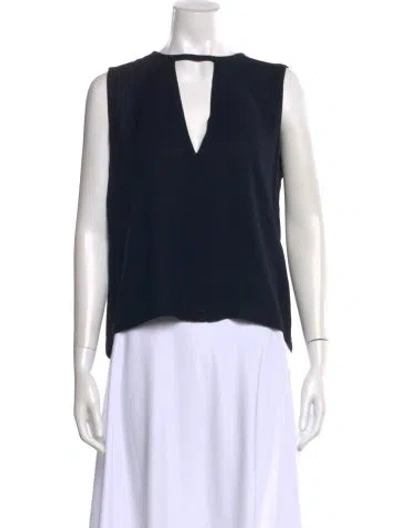 Pre-owned A.l.c V-neck Sleeveless Top In Black
