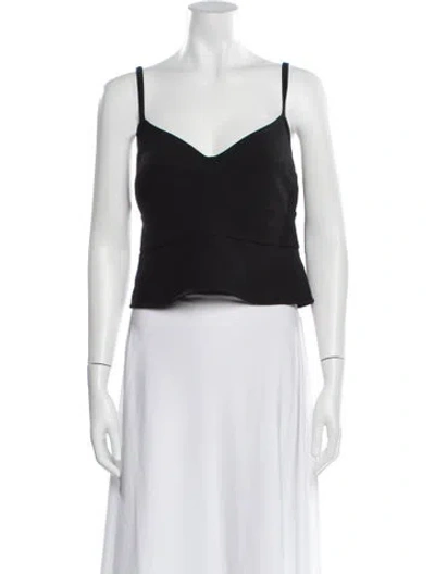 Pre-owned A.l.c V-neck Sleeveless Top In Black