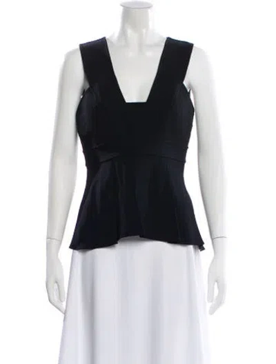 Pre-owned A.l.c V-neck Sleeveless Top In Black