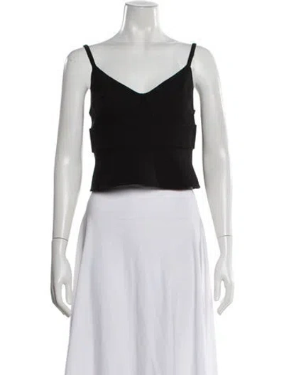 Pre-owned A.l.c V-neck Sleeveless Top In Black
