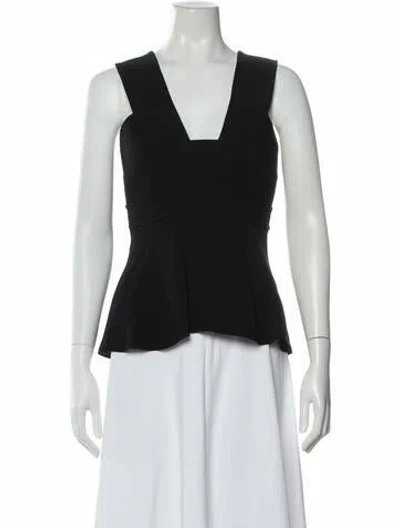 Pre-owned A.l.c V-neck Sleeveless Top In Black