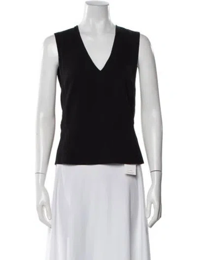 Pre-owned A.l.c V-neck Sleeveless Top In Black