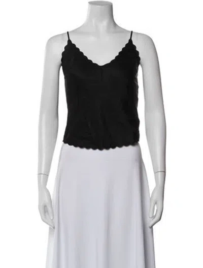 Pre-owned A.l.c V-neck Sleeveless Top In Black