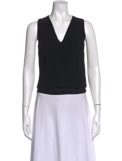 Pre-owned A.l.c V-neck Sleeveless Top In Black