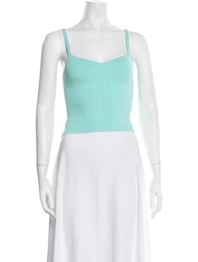 Pre-owned A.l.c V-neck Sleeveless Top In Green