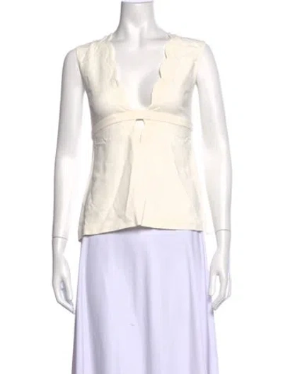 Pre-owned A.l.c V-neck Sleeveless Top In Neutral