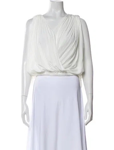 Pre-owned A.l.c V-neck Sleeveless Top W/ Tags In White